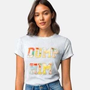 NWT Juicy Couture Graphic Dump Him Light Blue Short Sleeve Tee